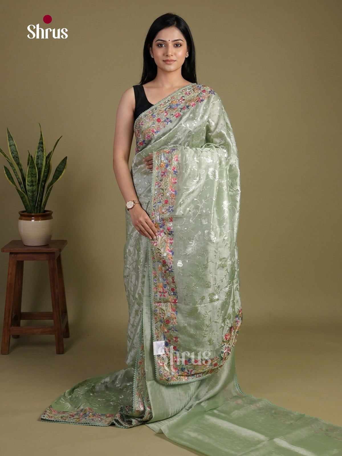 Tissue Embroidery Saree - EI02192