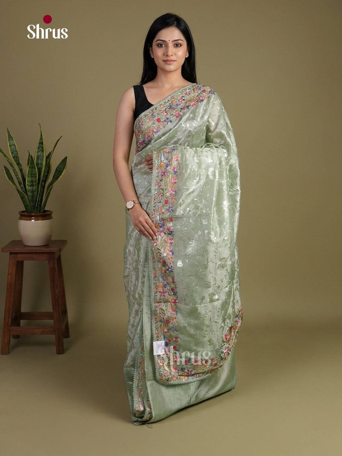 Tissue Embroidery Saree - EI02192
