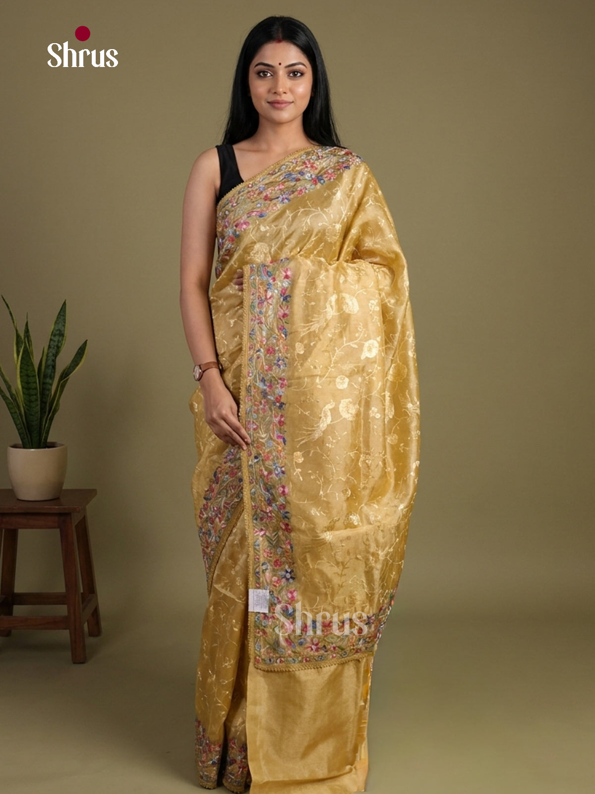 Tissue Embroidery Saree - EI02193