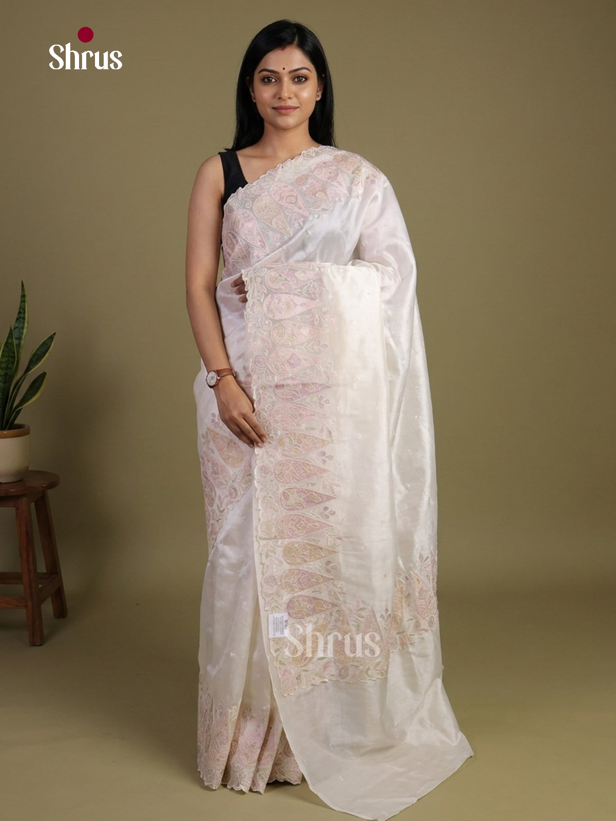 Tissue Embroidery Saree - EI02211