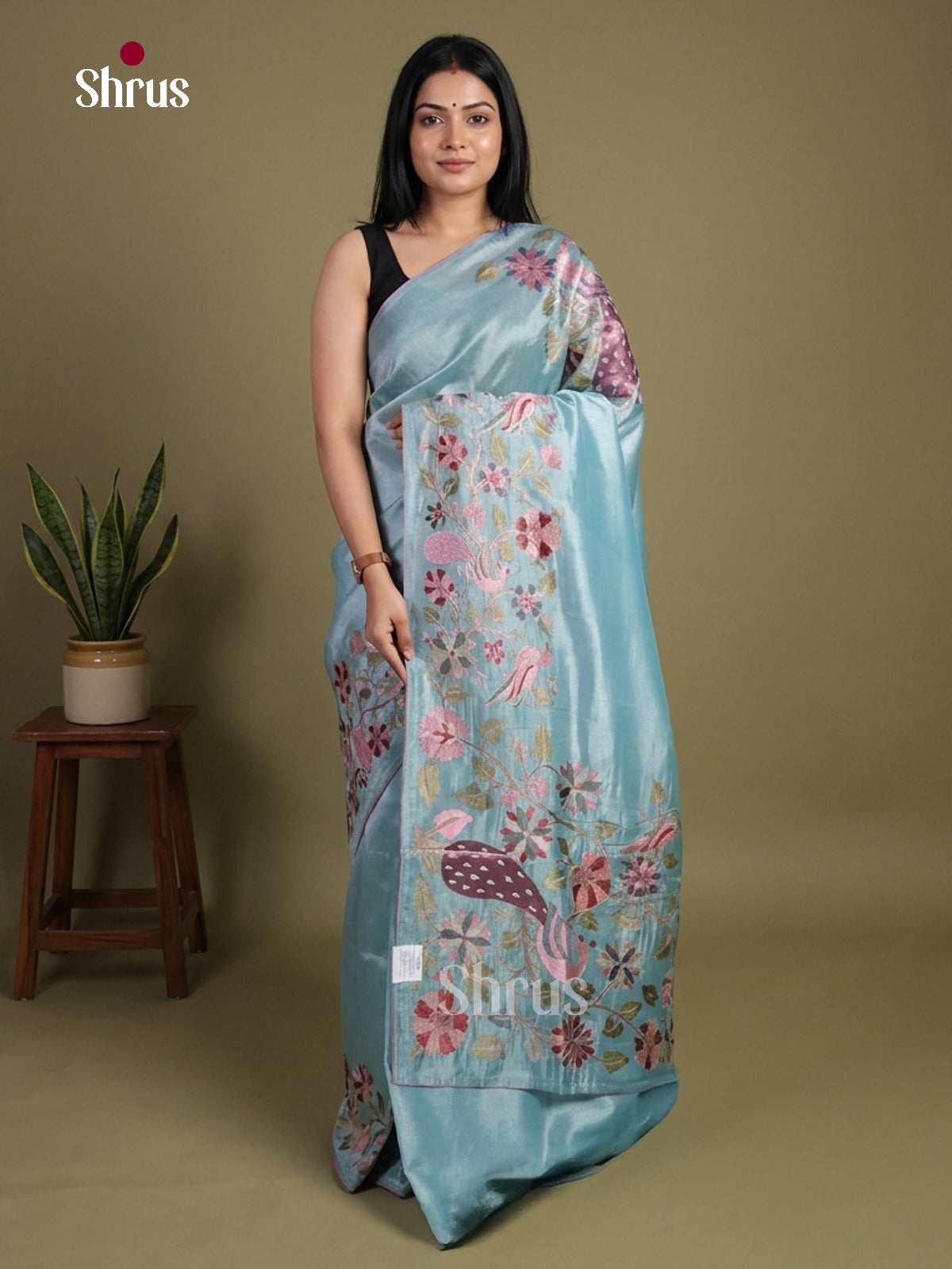 Tissue Embroidery Saree - EI02217