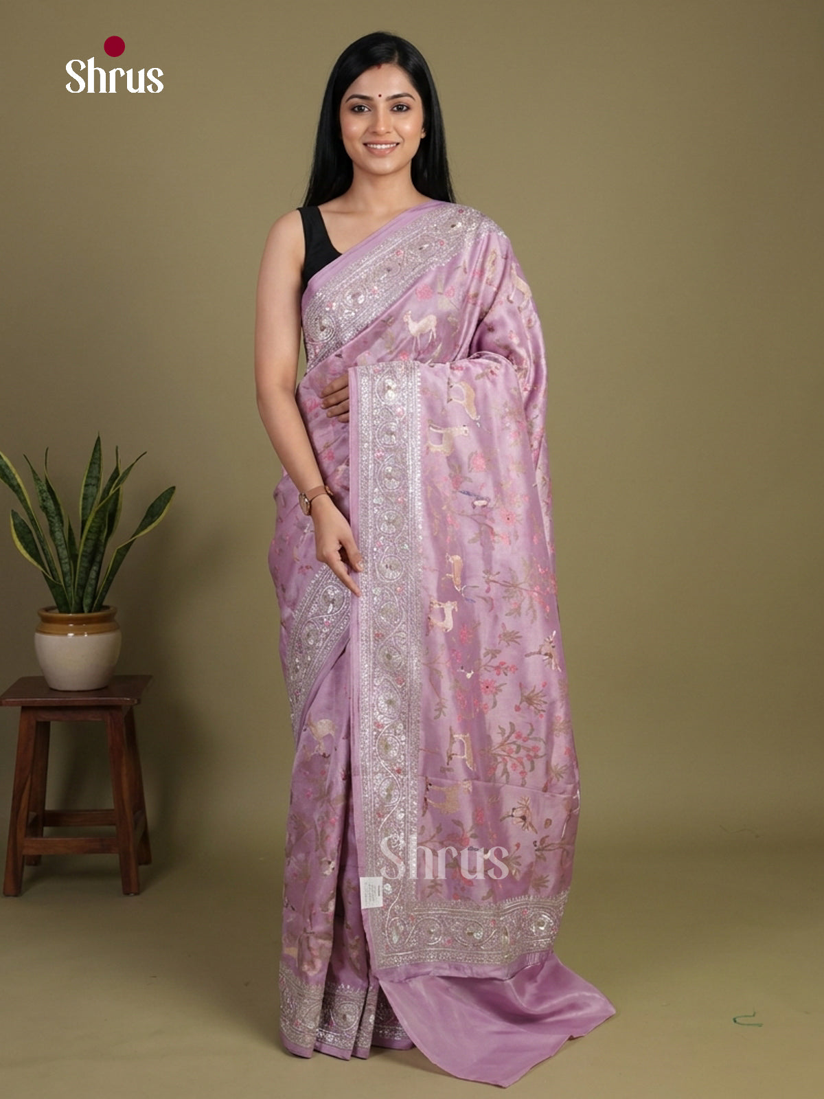 Tissue Embroidery Saree - EI02223