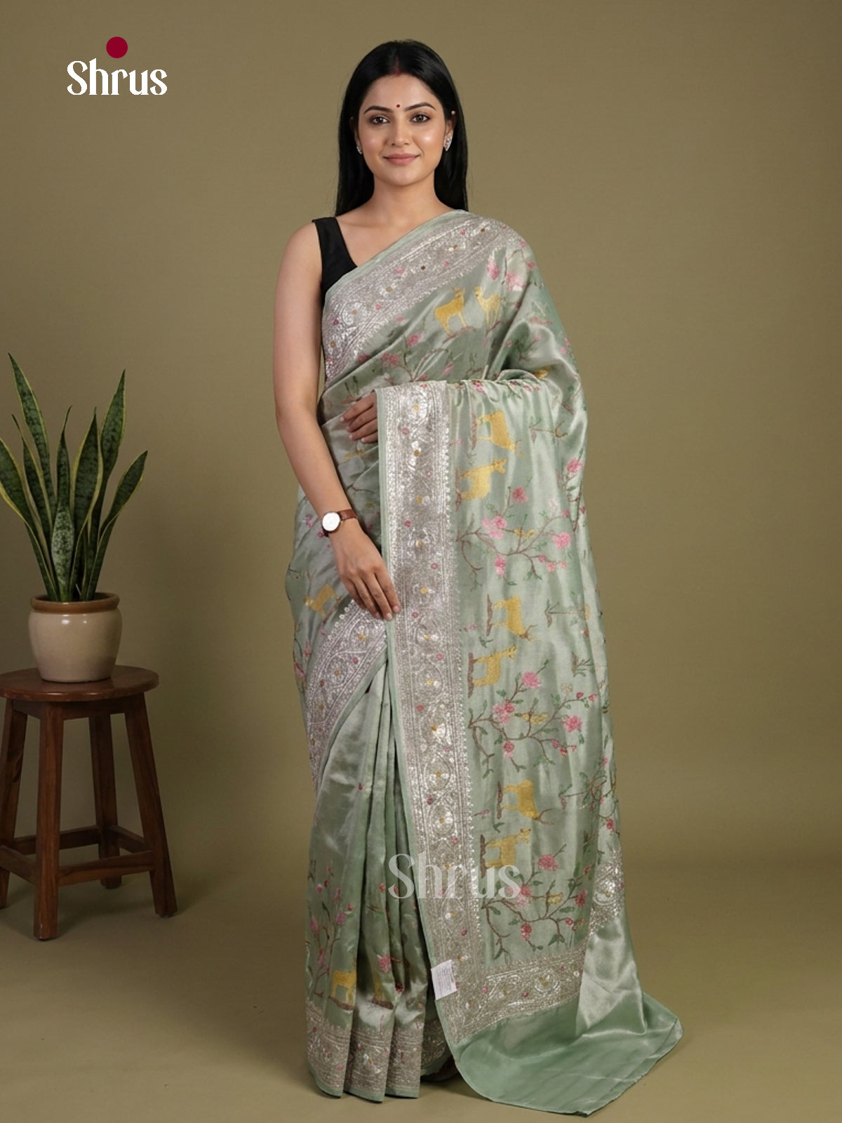 Tissue Embroidery Saree - EI02225