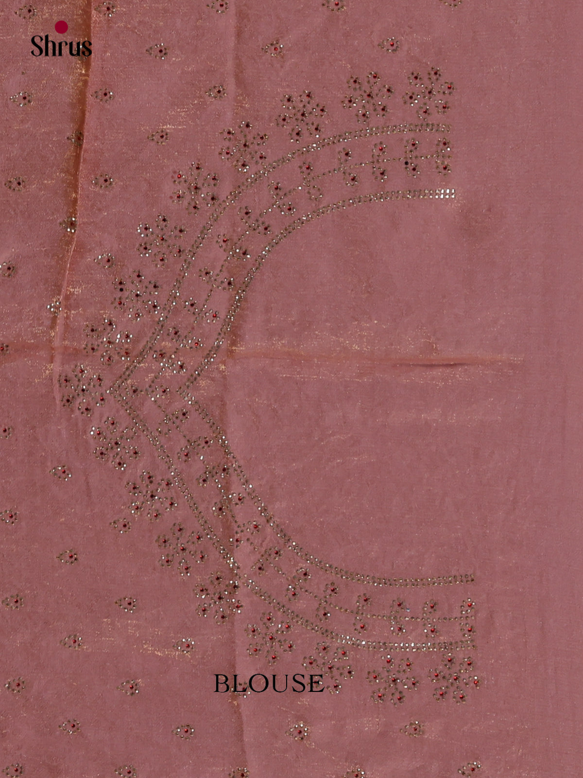 Charming Pink Designer Saree  with floral stone work - Shop on Shrus.com