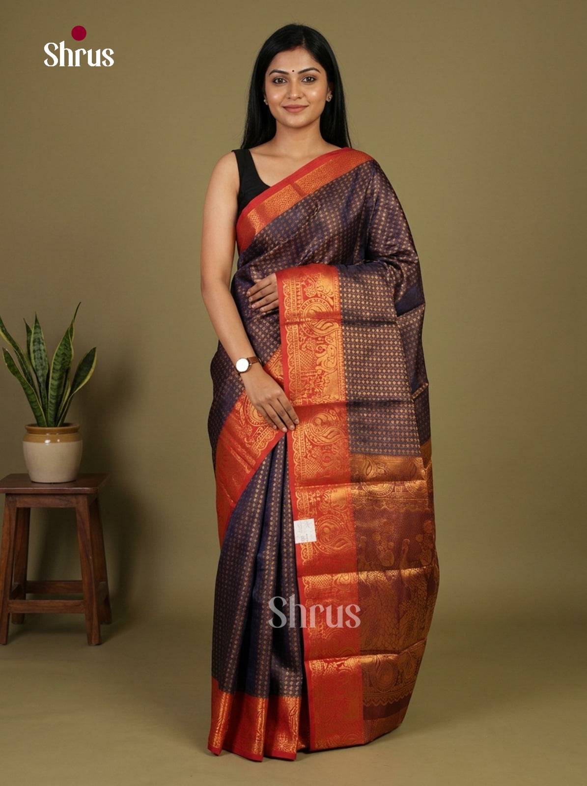 Semi Kanchipuram Saree - EI03248