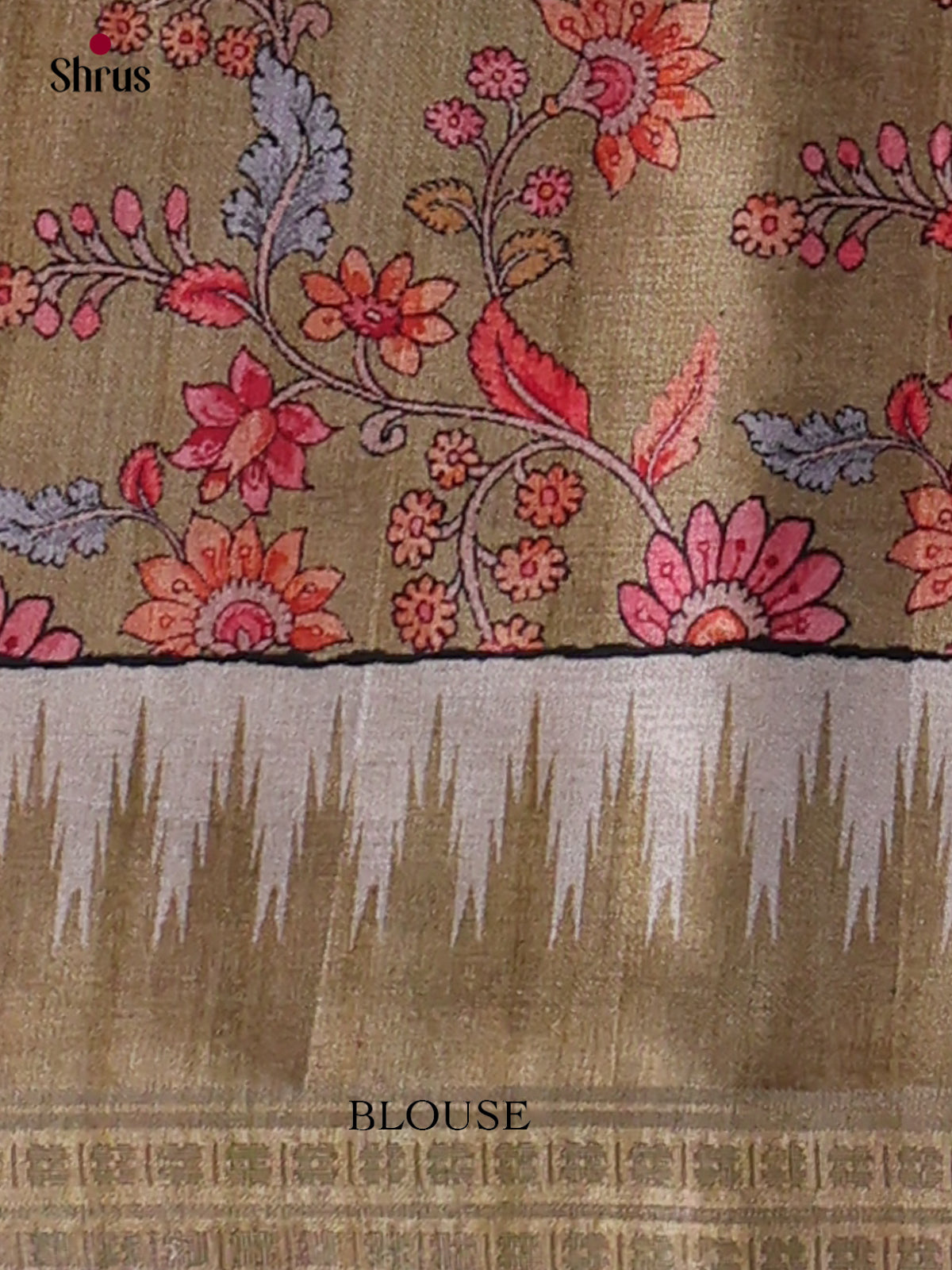 Printed Semi Tussar Saree - EI07189 - Shop on Shrus.com