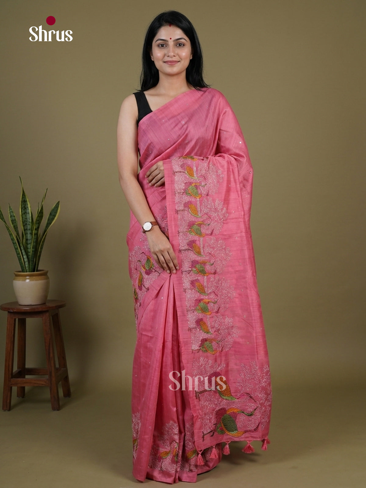 Semi Rawsilk Embroidery Saree - EI10047