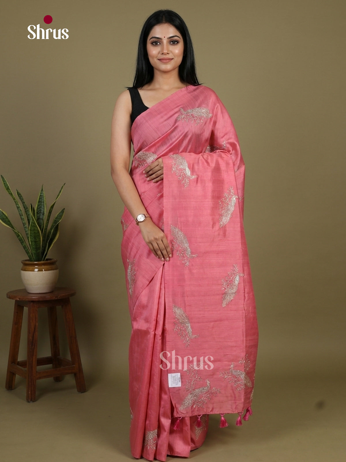 Semi Rawsilk Embroidery Saree - EI10078