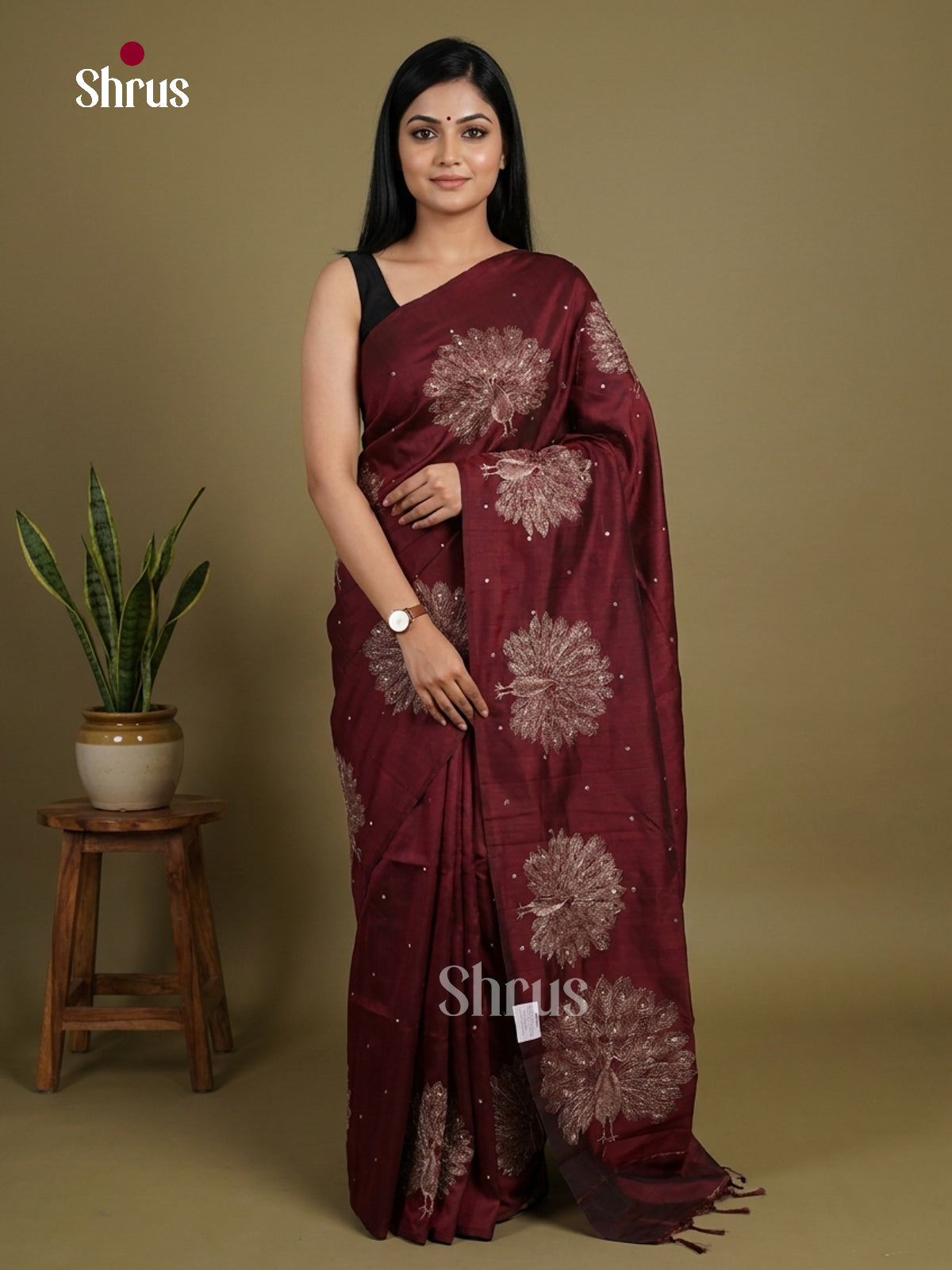 Semi Rawsilk Embroidery Saree - EI10129