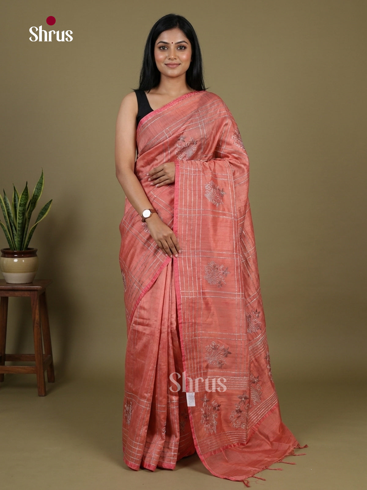 Semi Rawsilk Embroidery Saree - EI10239