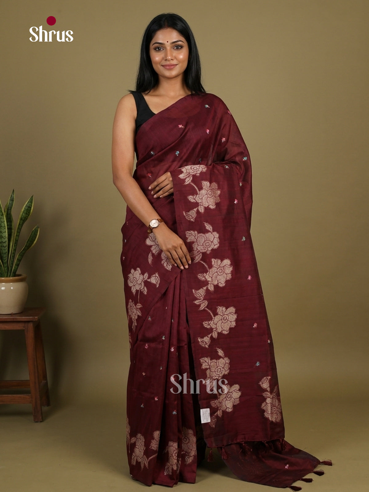 Semi Rawsilk Embroidery Saree - EI10259