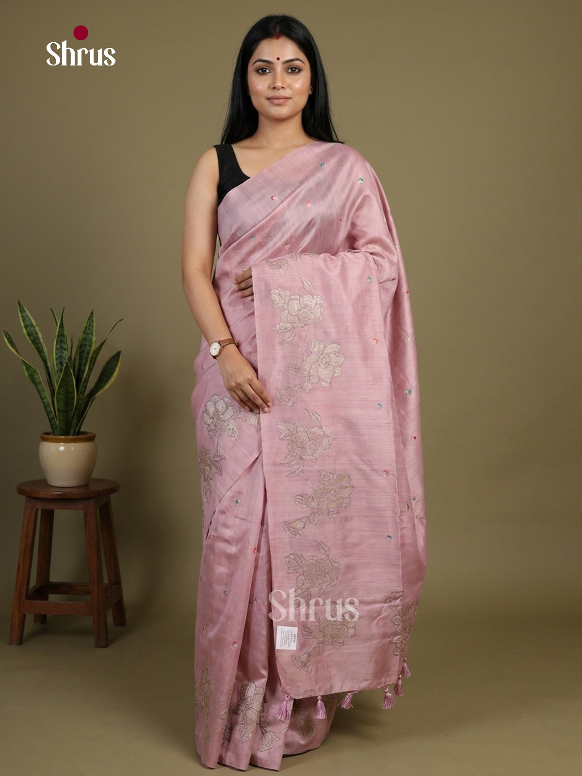 Semi Rawsilk Embroidery Saree - EI10260