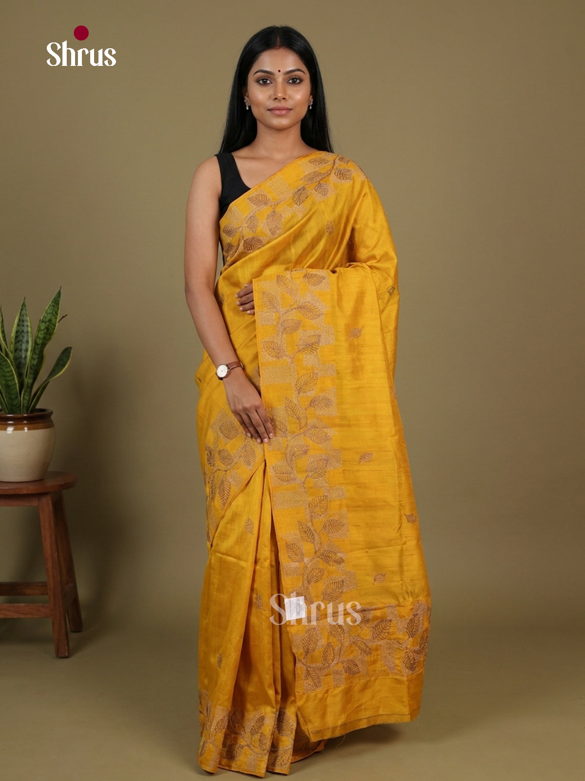 Semi Rawsilk Embroidery Saree - EI10330