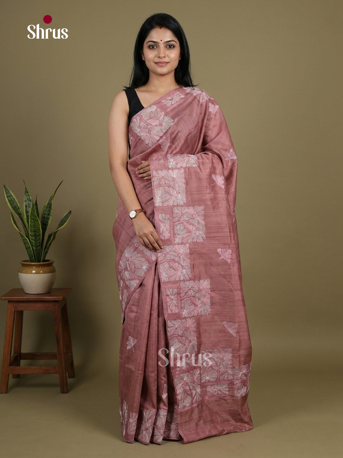 Semi Rawsilk Embroidery Saree - EI10377