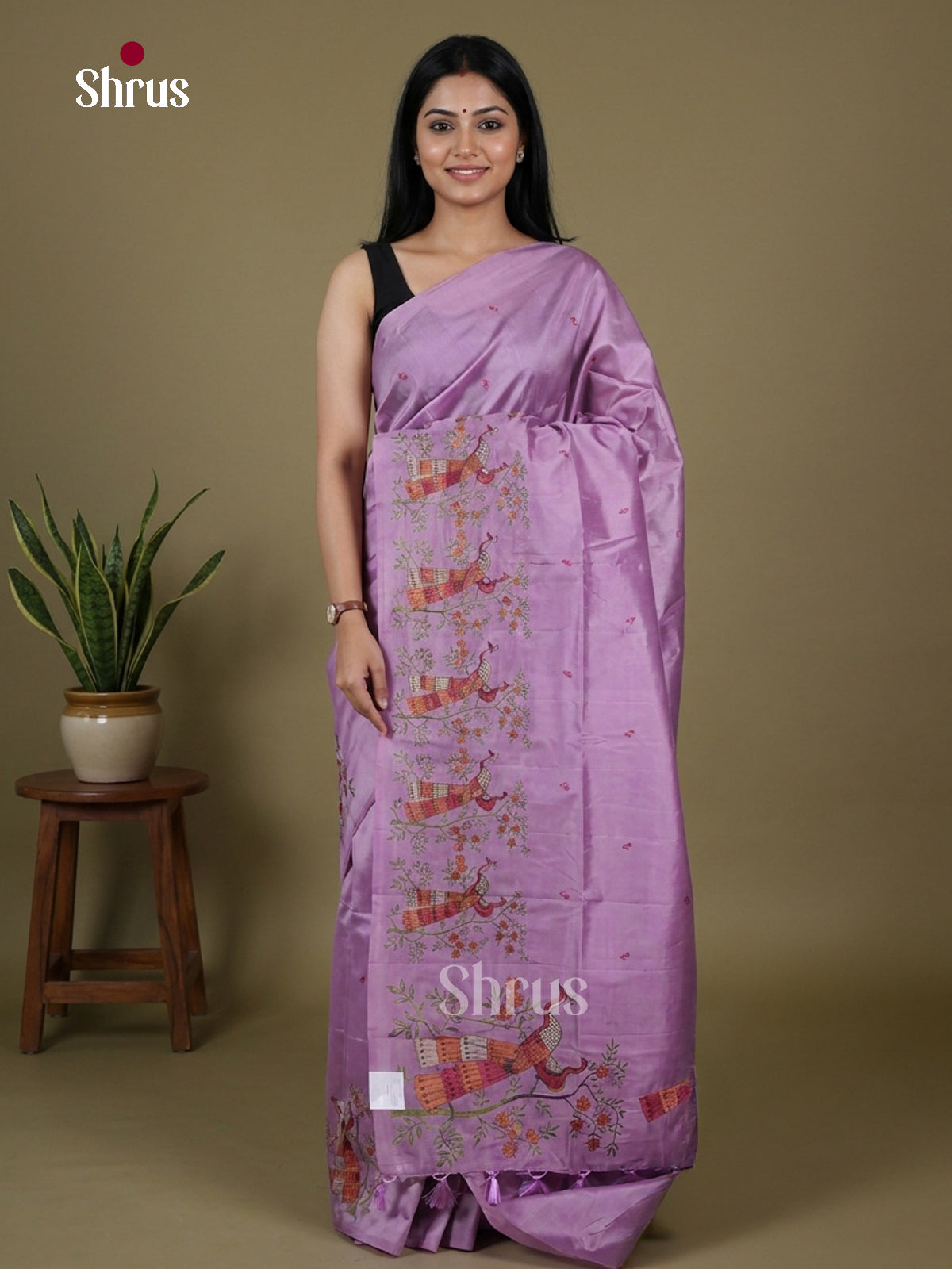 Semi Rawsilk Embroidery Saree - EI10607
