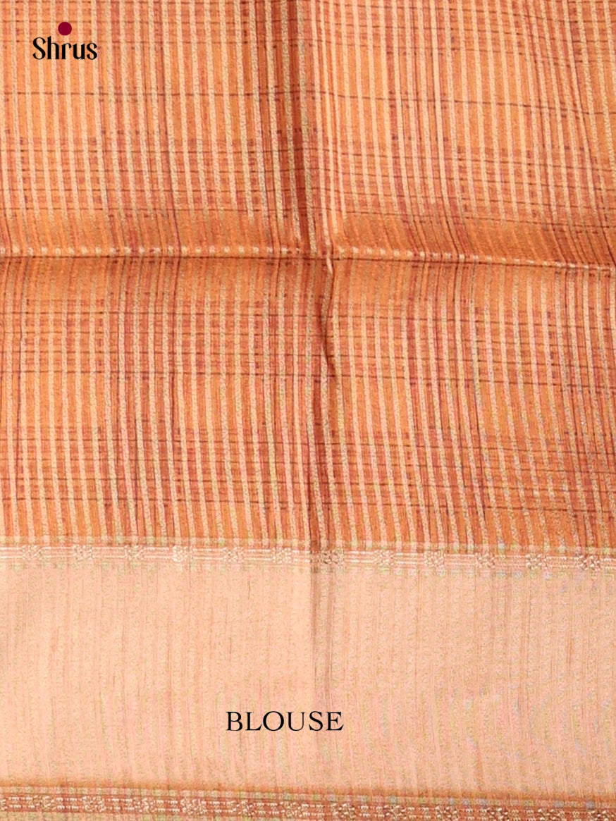 Purple & Peach - Semi Tussar Saree - EI10617
