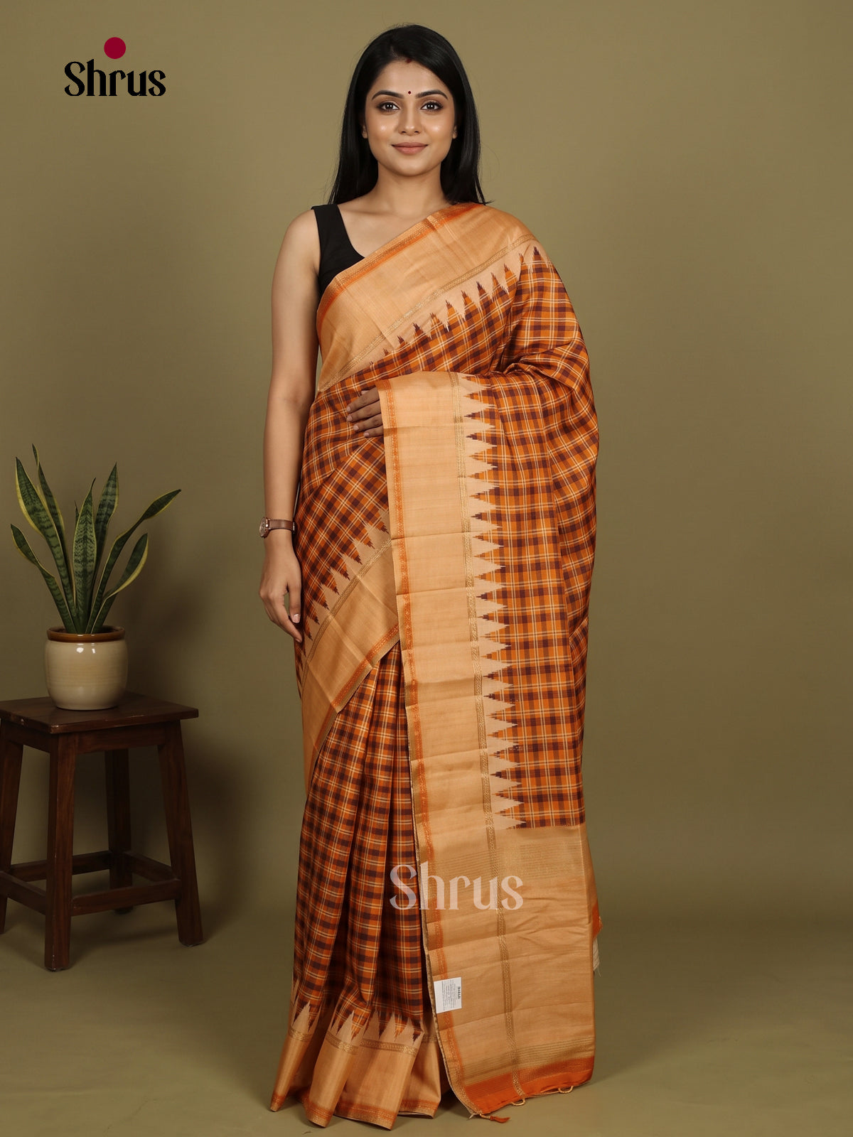 Mustard -Semi Tussar Saree