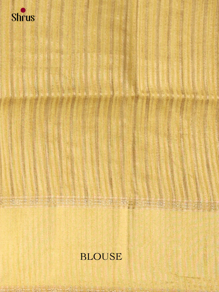 Yellow & Cream - Semi Tussar Saree