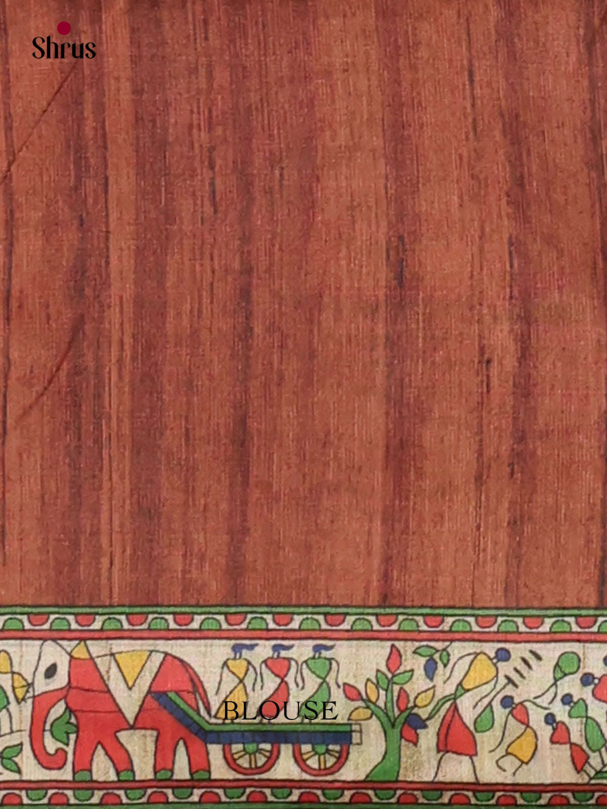 Brown & Cream -Printed Madhubani Saree - Shop on Shrus.com