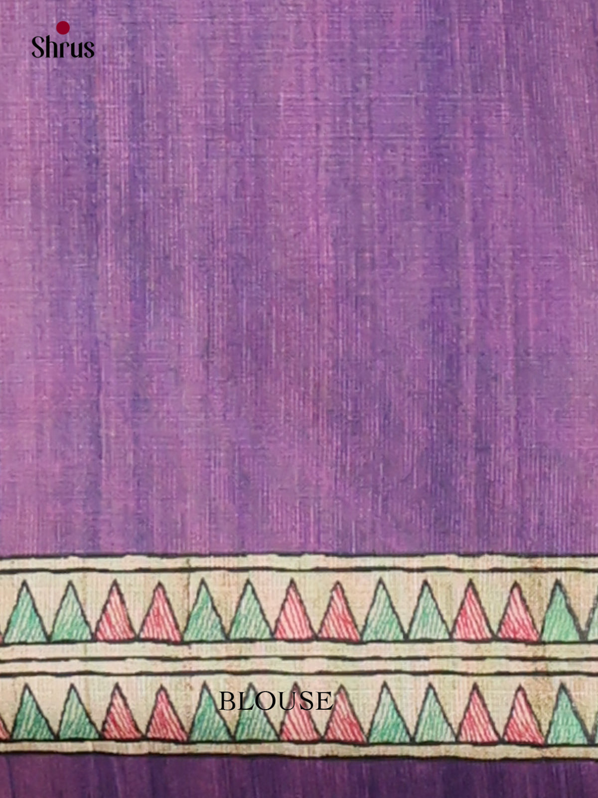 Violet & Cream - Printed Madhubani Saree - Shop on Shrus.com