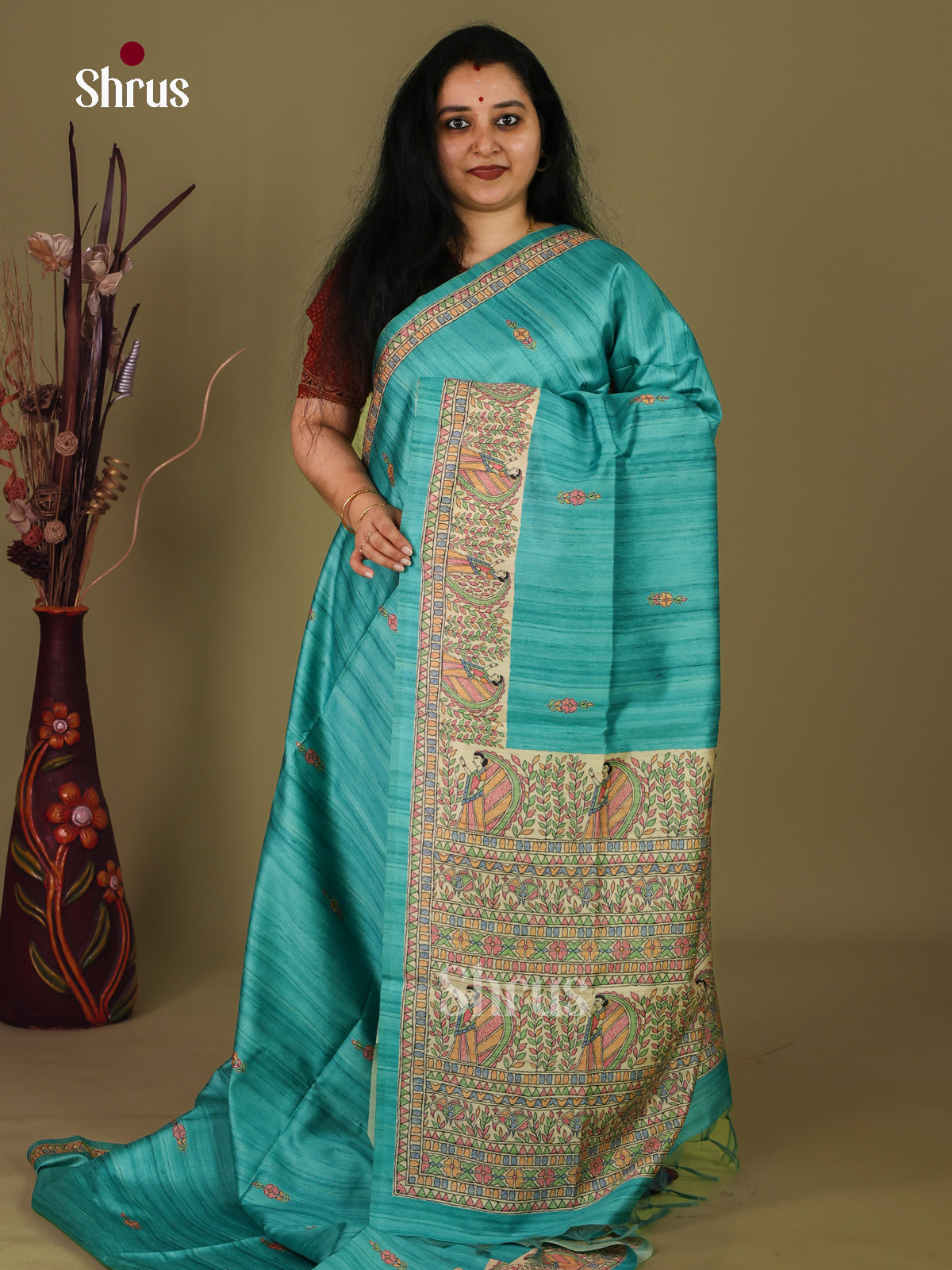 Printed Madhubani Saree - EI16734 - Shop on Shrus.com