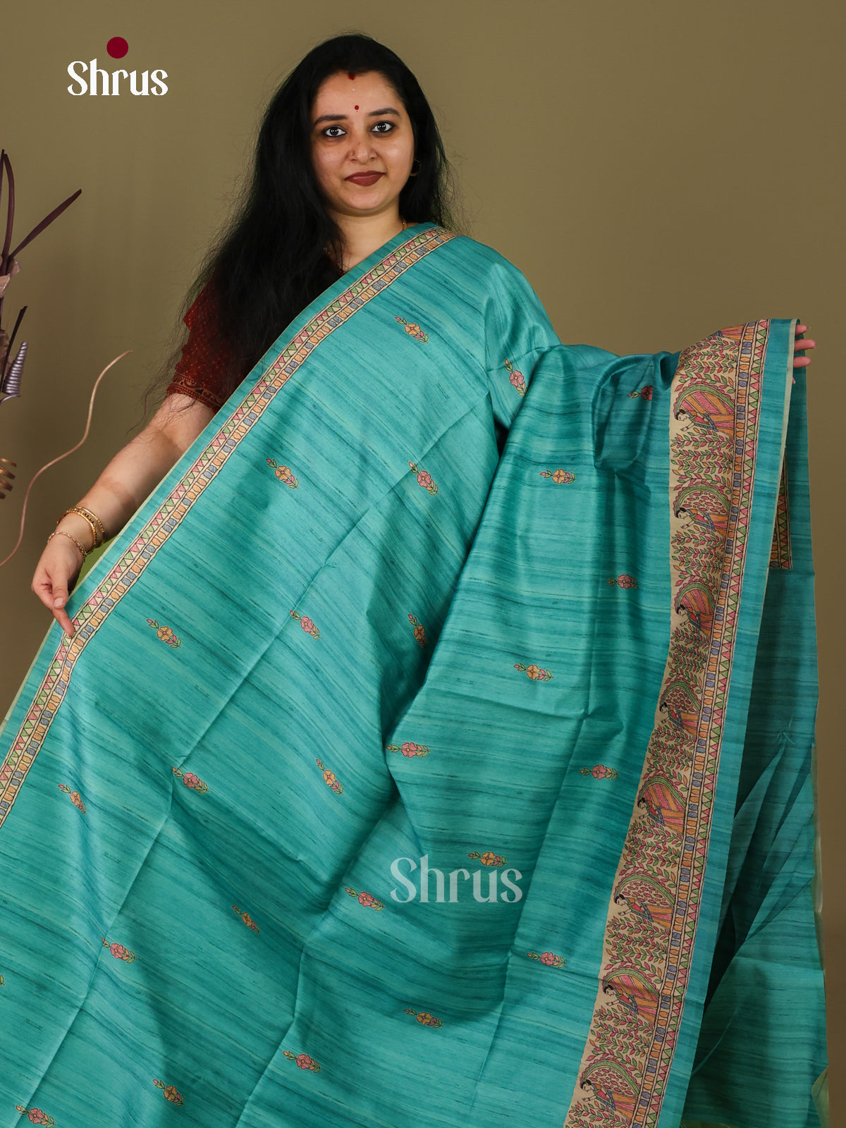 Printed Madhubani Saree - EI16734 - Shop on Shrus.com