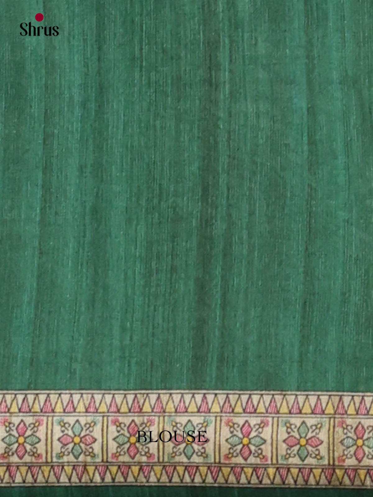 Green & Cream - Printed Madhubani Saree - Shop on Shrus.com