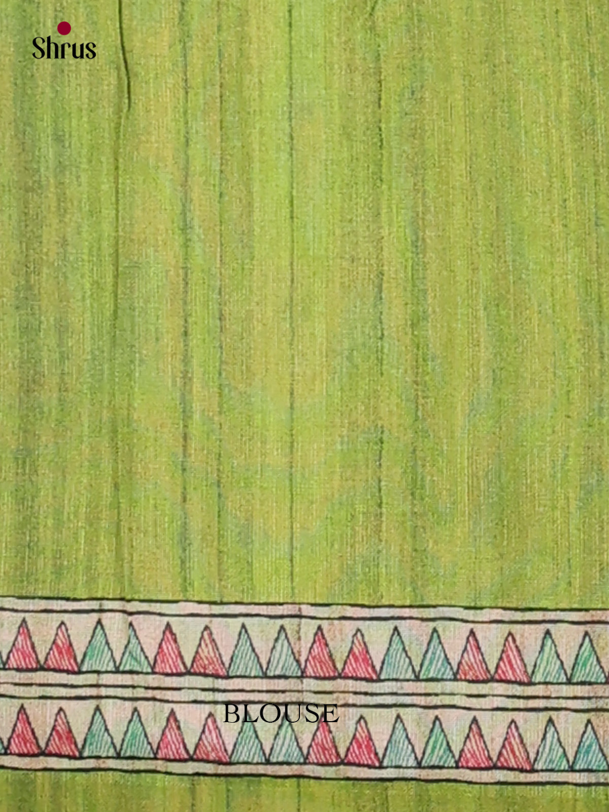 Light Green & Cream -  Printed Madhubani Saree - Shop on Shrus.com