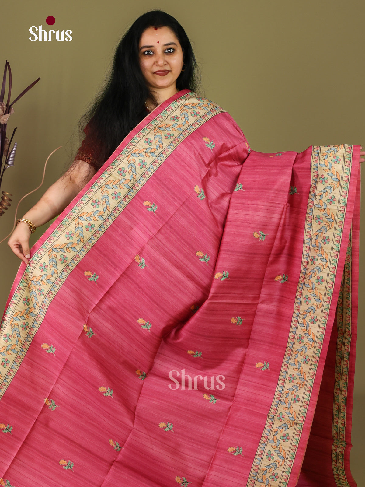Printed Madhubani Saree - EI16821 - Shop on Shrus.com