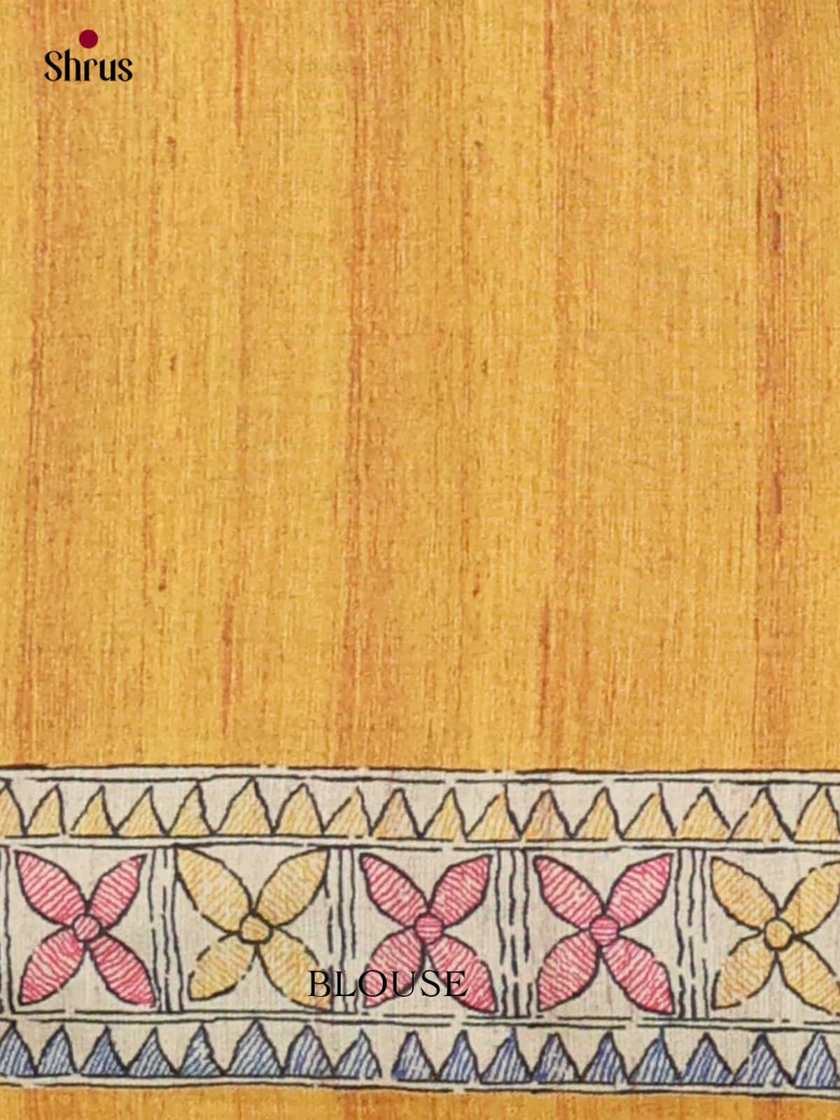 Mustard & Cream - Printed Madhubani Saree - Shop on Shrus.com