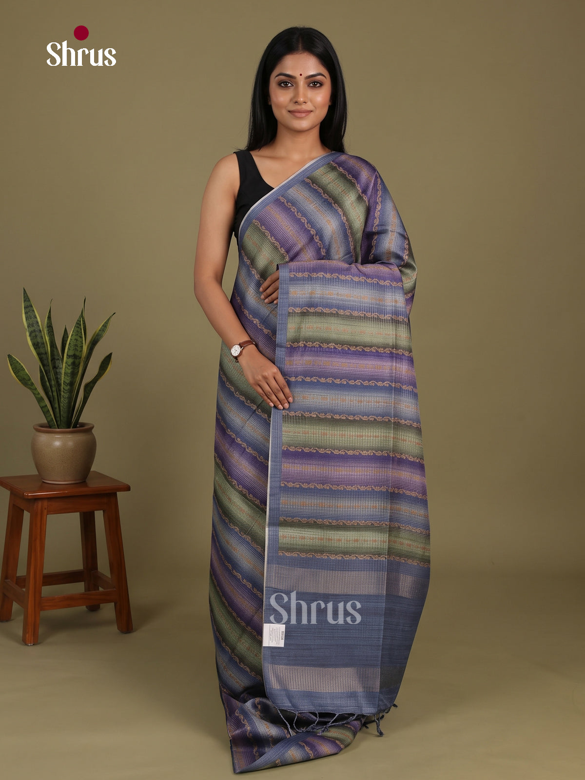 Printed Semi Tussar Saree - EI17004