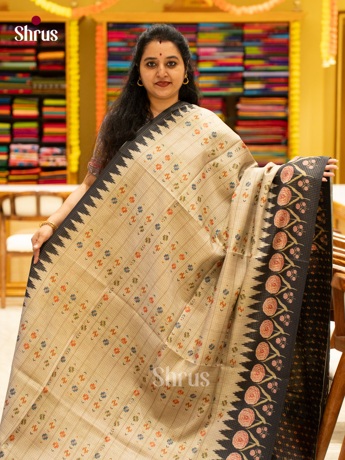 Printed Semi Tussar Saree - EI17007