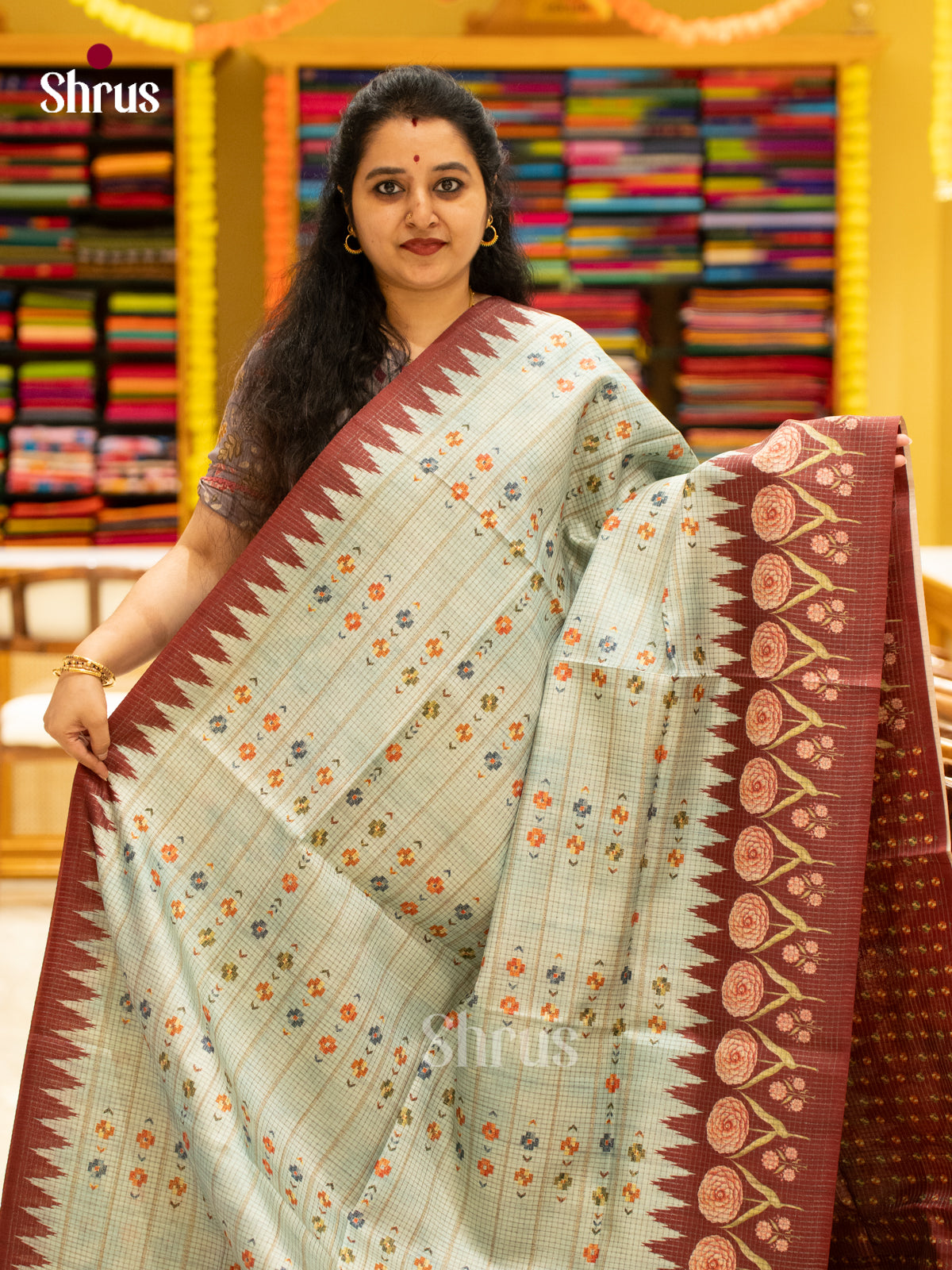 Printed Semi Tussar Saree - EI17009