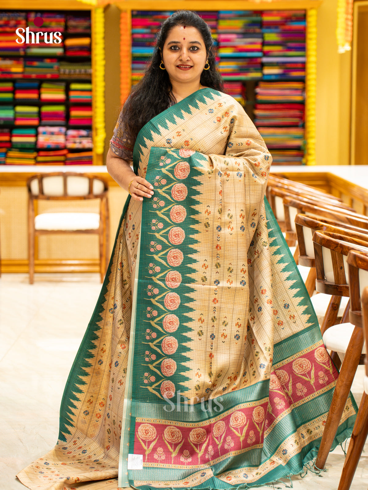 Printed Semi Tussar Saree - EI17010