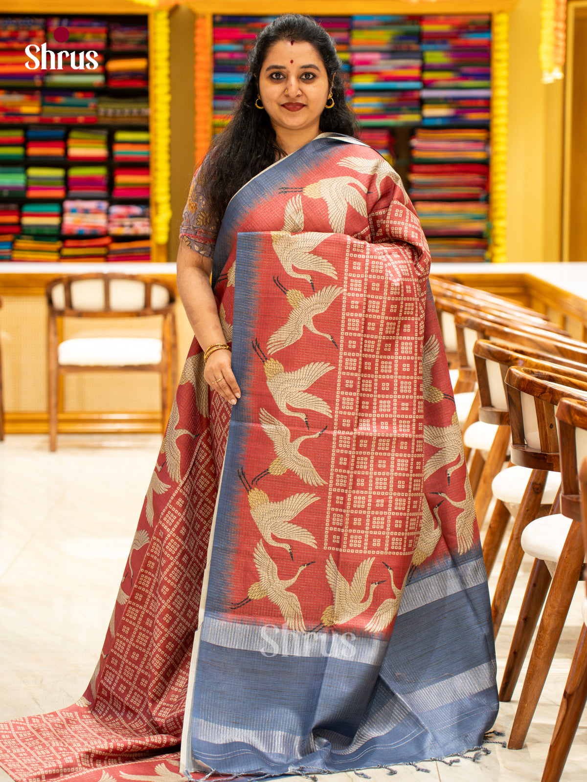 Printed Semi Tussar Saree - EI17015