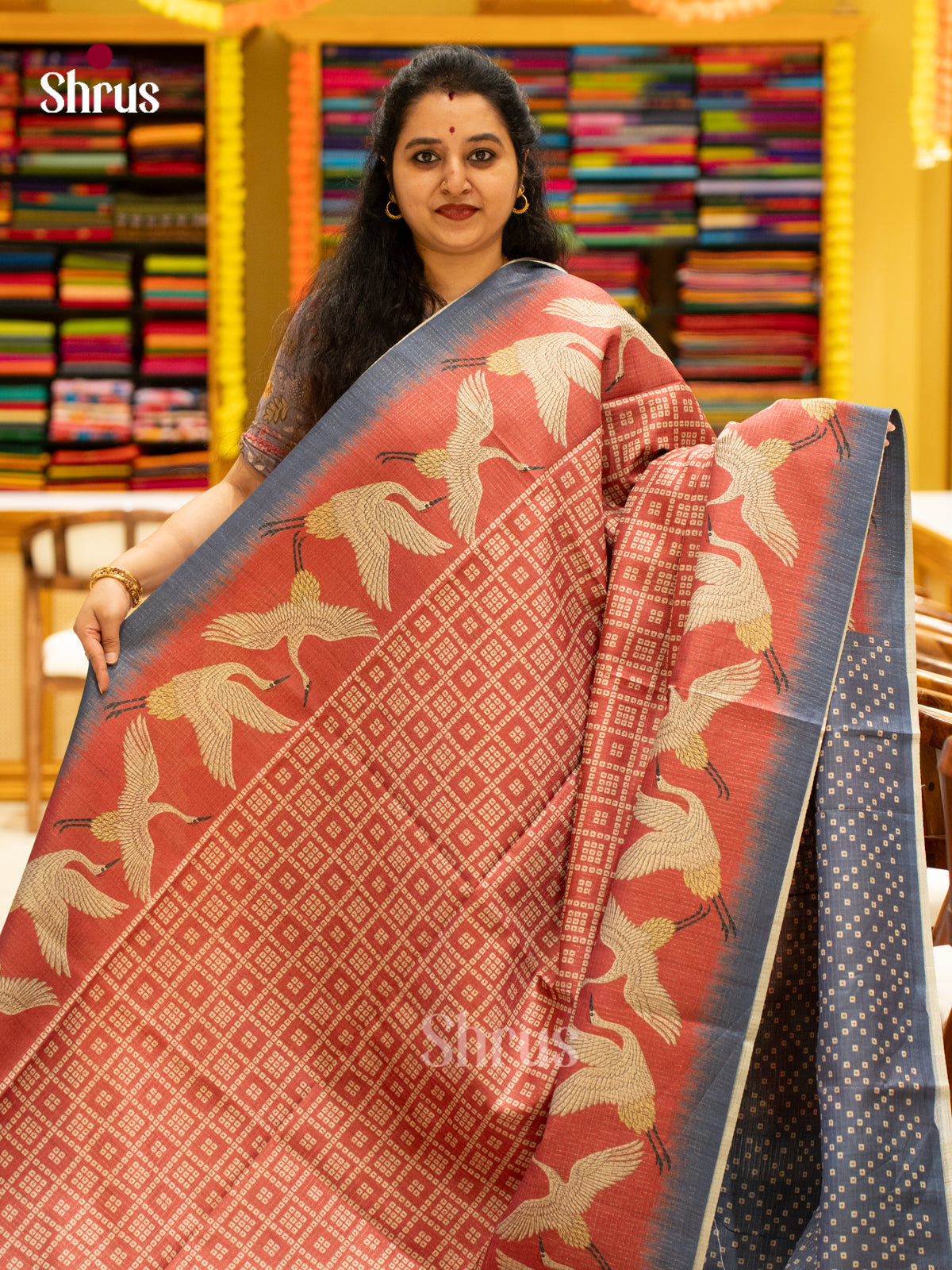Printed Semi Tussar Saree - EI17015