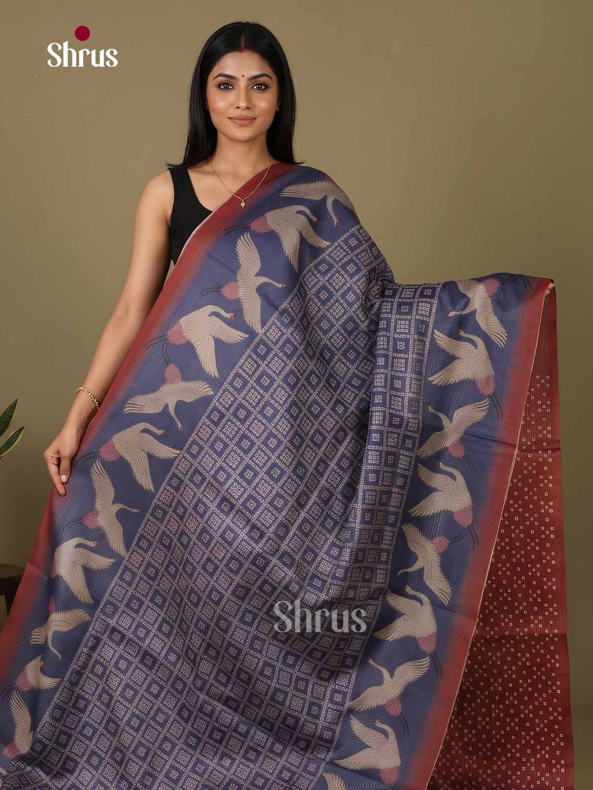 Printed Semi Tussar Saree - EI17019