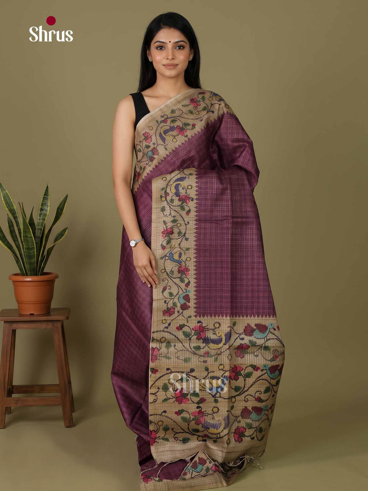Printed Semi Tussar Saree - EI17021