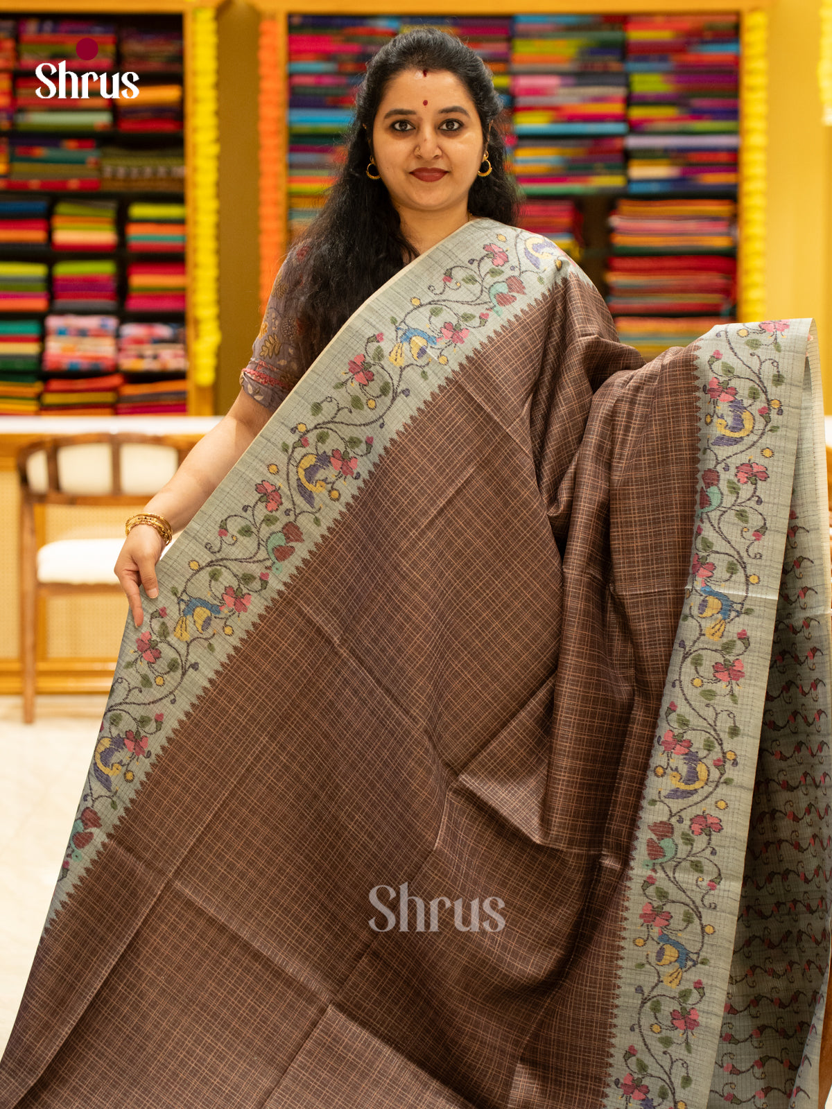 Printed Semi Tussar Saree - EI17022
