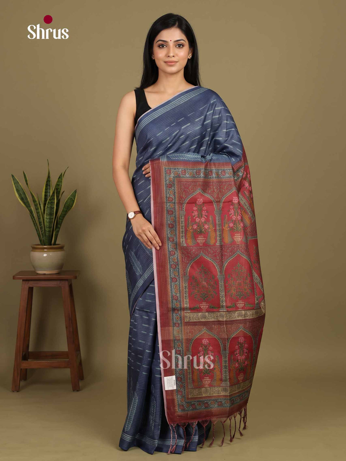 Printed Semi Tussar Saree - EI17030