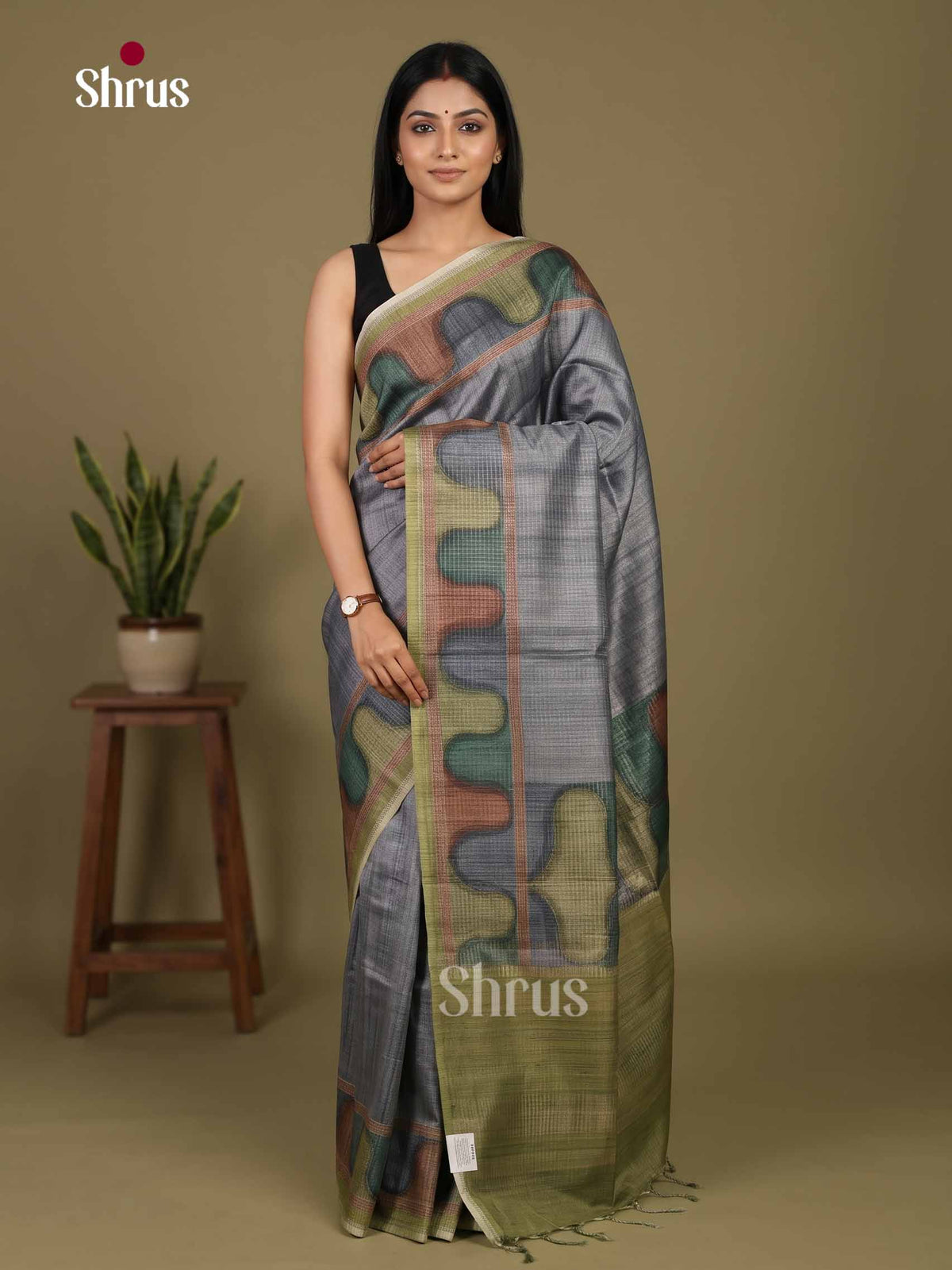 Printed Semi Tussar Saree - EI17034