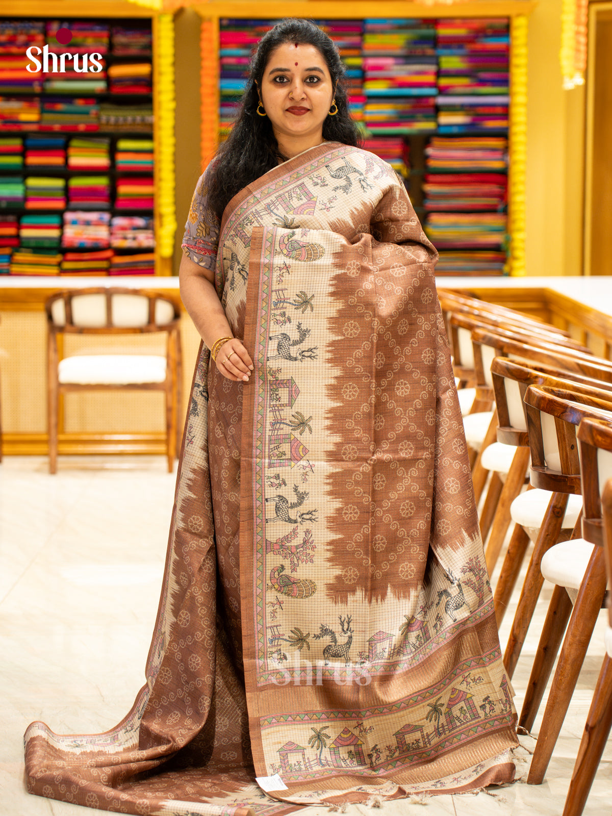 Printed Semi Tussar Saree - EI17049