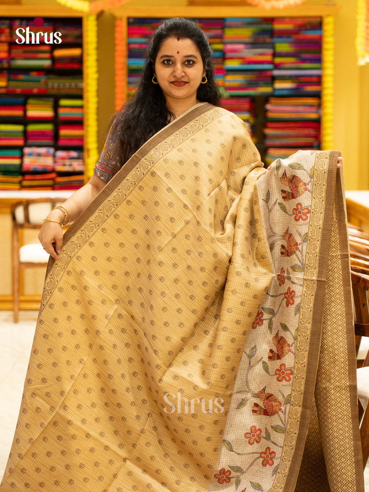 Printed Semi Tussar Saree - EI17090