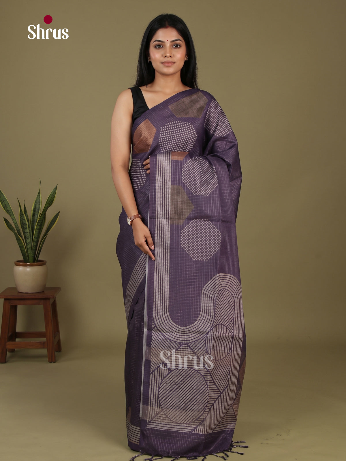 Printed Semi Tussar Saree - EI17118