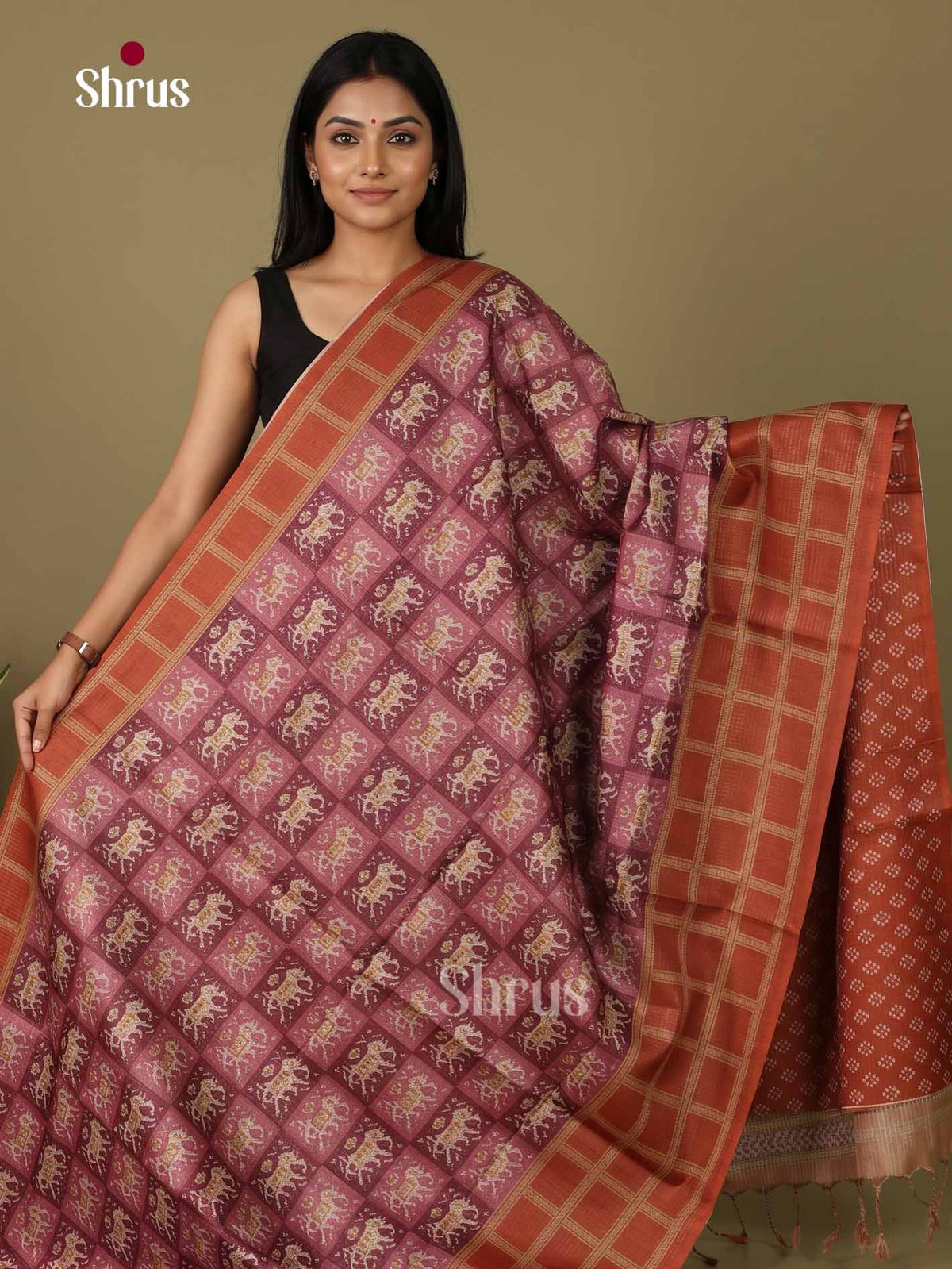 Printed Semi Tussar Saree - EI17130