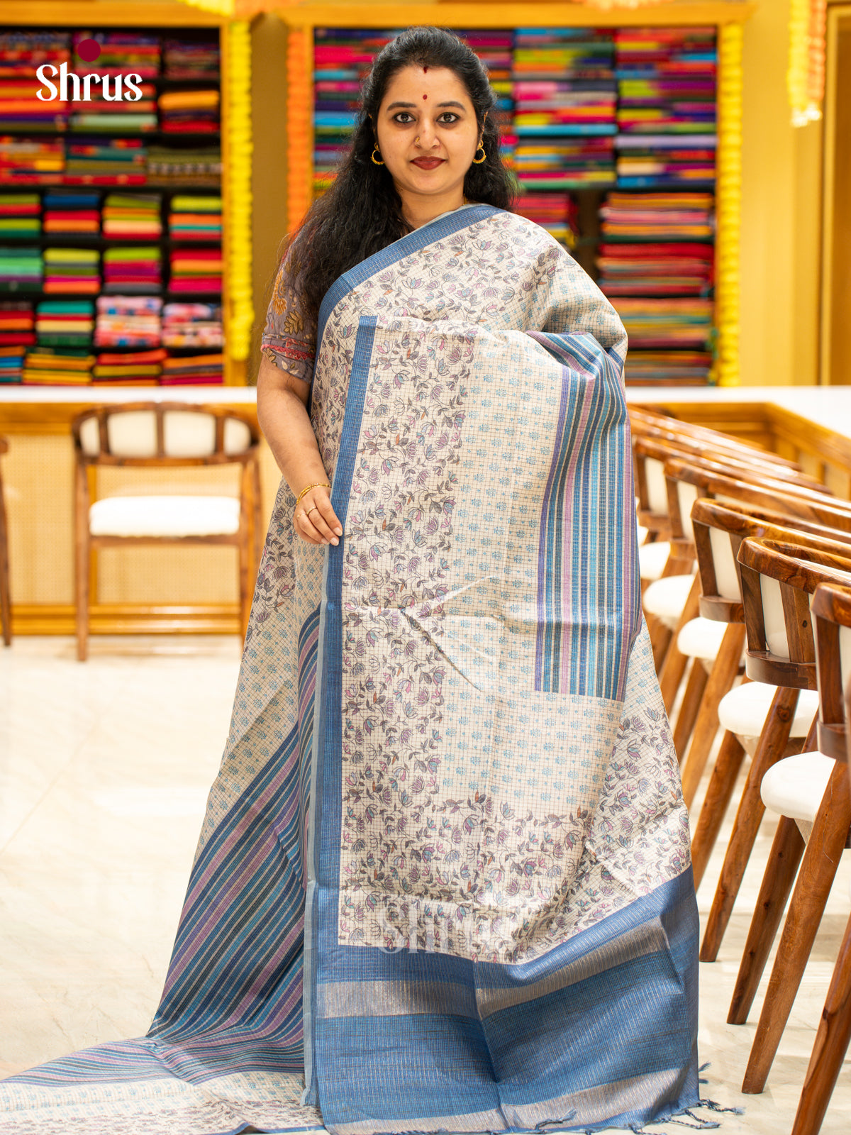 Printed Semi Tussar Saree - EI17148