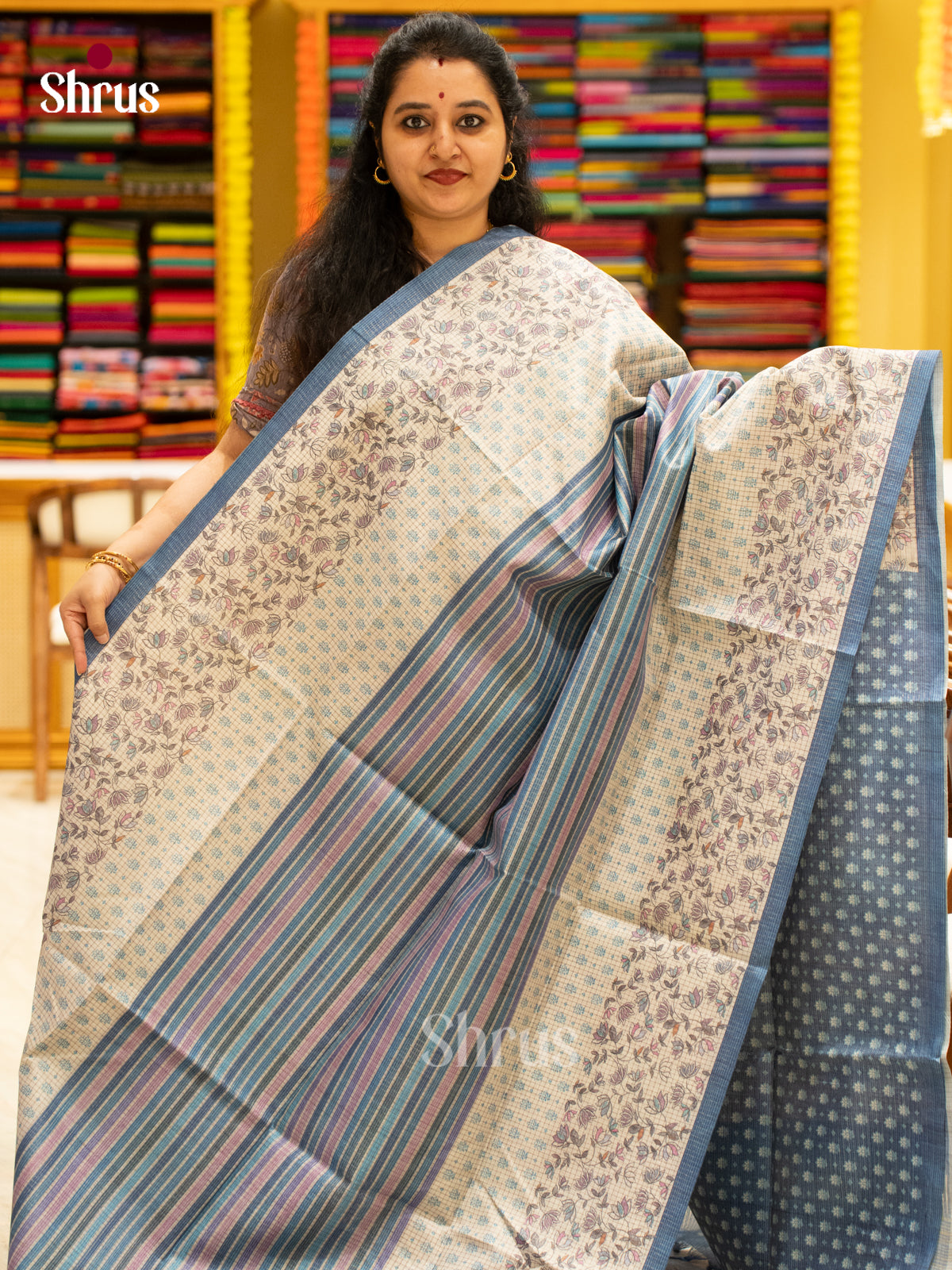 Printed Semi Tussar Saree - EI17148