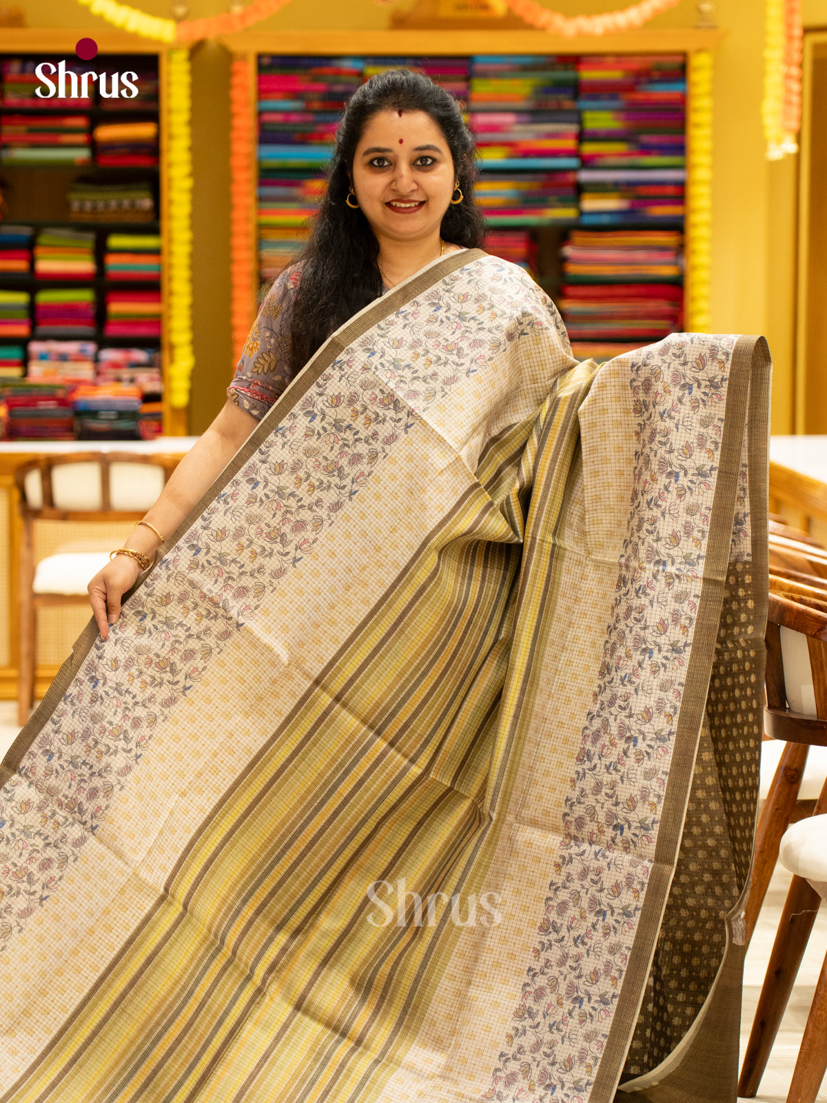 Printed Semi Tussar Saree - EI17149