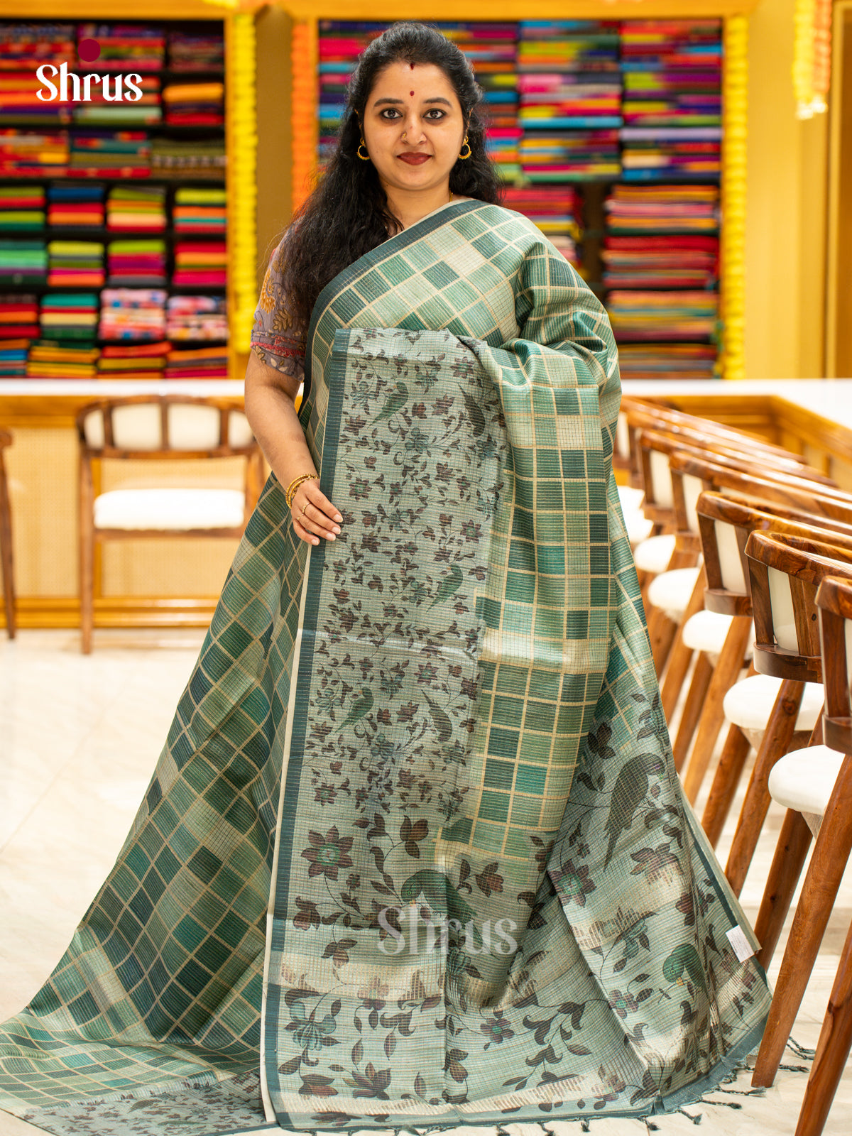 Printed Semi Tussar Saree - EI17153