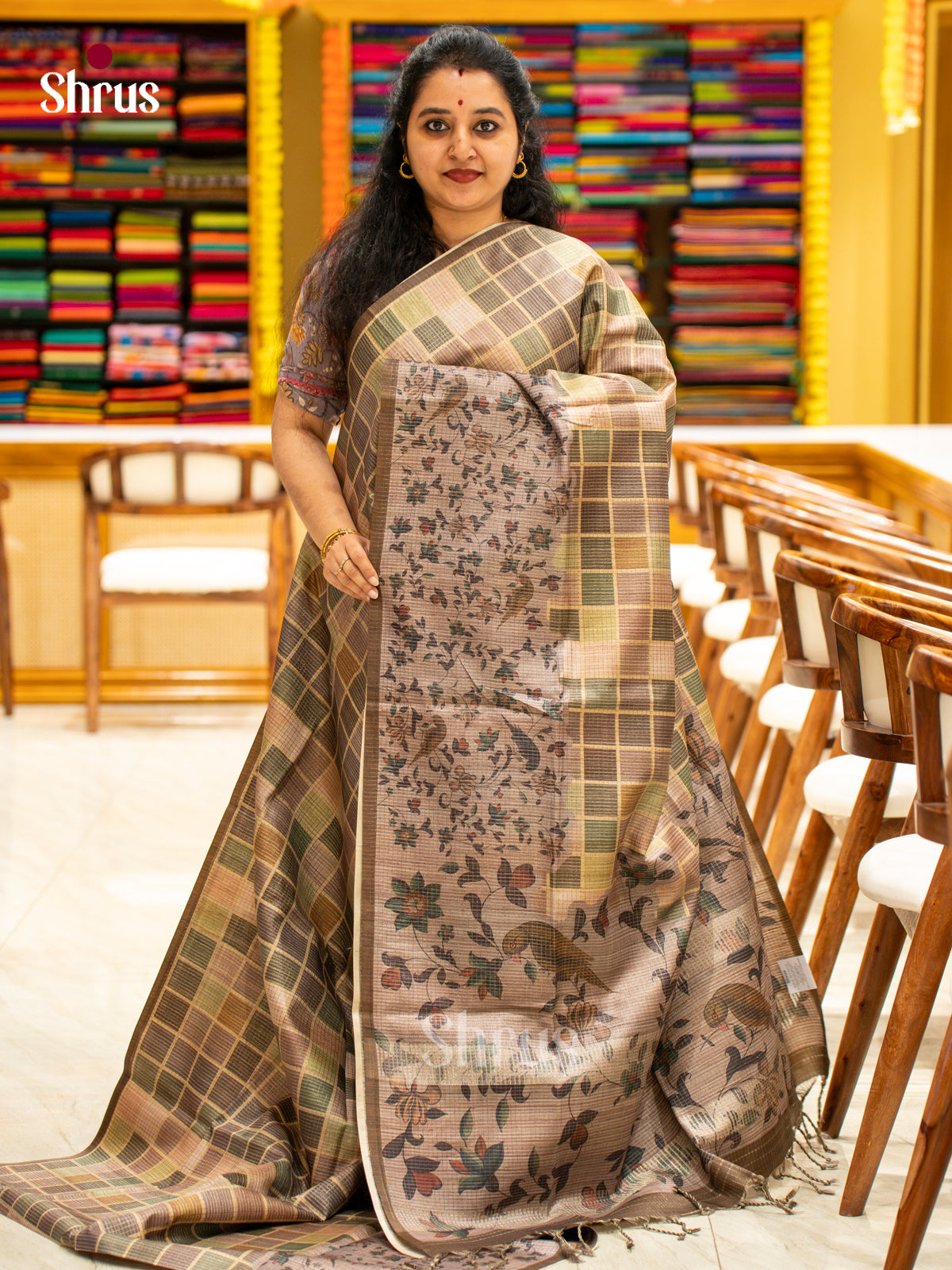 Printed Semi Tussar Saree - EI17154
